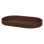 Bandeja Decor com Revestimento PU Oval G | Marrom - 45x25x5cm