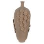 Vaso Decorativo Cerâmica com Aplicação | Bege - 43x20x19cm