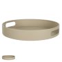 Bandeja Decorativa em Metal | Bege - 6cm 35d