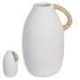Vaso Decorativo em Cerâmica com Alça | Branco Natural - 26x18x15cm