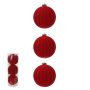 Bola Decorada com 3 unidades | Vermelho- 12cm