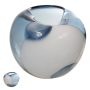 Vaso Decor em Vidro | Azul e Branco - 18cm