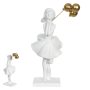 Menina com Balões em Poliresina | Branco e Dourado - 22Xx8x7cm