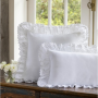 Capa de Almofada Jacquard Babado | Branco - 50cmx50cm