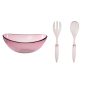 Saladeira Essential Roxa com Talheres em Acrílico | 3 Peças - 32x10cm