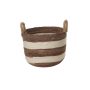 Cesto em Fibra Natural G | Bege e Creme - 29x25cm