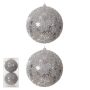 Bolas Decoradas com 2 Unidades | Prata-12d