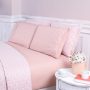 Jogo de Cama Solteiro | Bordado Inglês - 88cmx1,88mx30cm - Rosa