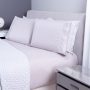 Jogo de Cama Casal | Bordado Inglês - 1,38mx1,88mx30cm - Cinza