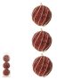 Bolas Decoradas com 3 Unidades | Vermelho e Dourado- 8cm