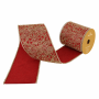 Fita Aramada de Tecido Poliester | Vermelho Dourado -10cmX4,57m