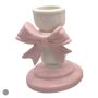 Castiçal Decorativo Laço | Rosa -  10cm
