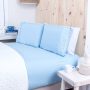 Jogo de Cama Casal | Bordado Inglês - 1,38mx1,88mx30cm - Azul