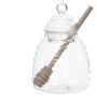 Meleira em Vidro Borossilicato com Pegador em Bamboo | Transparente - 450ml 14X10cm