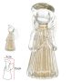 Anjo em Vidro tipo Murano l Transparente e Dourado - 15cm 7d