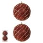 Bolas Decoradas com 2 Unidades | Vermelho Dourado-12d