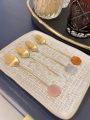 Kit Colheres de Chá c/ 4 peças - Pedras Preciosas - Dourado