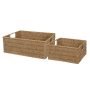 Kit 2 Cestos em Fibra de Papel | Bege - 12x32x28cm