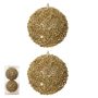 Bolas Decoradas Douradas para Árvore de Natal – 2 Unidades, 12 cm