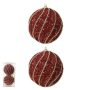 Bolas Decoradas com 2 Unidades | Vermelho Dourado-10d
