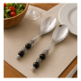Jogo de Talheres para Salada Alegria de Viver l Aço Inox com Cabo em Vidro - 2 peças