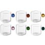 Jogo de 6 Xícaras Orb em Vidro Borossilicato e Alça Colorida - 80ml